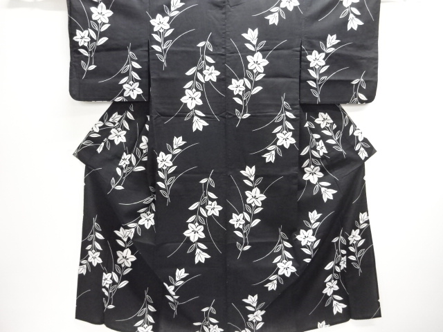 JAPANESE KIMONO / KIKYO PATTERN YUKATA / BALLOON FLOWER PATTERN